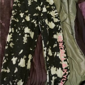 Kendall & Kylie Black and White Joggers with Abstract Pattern